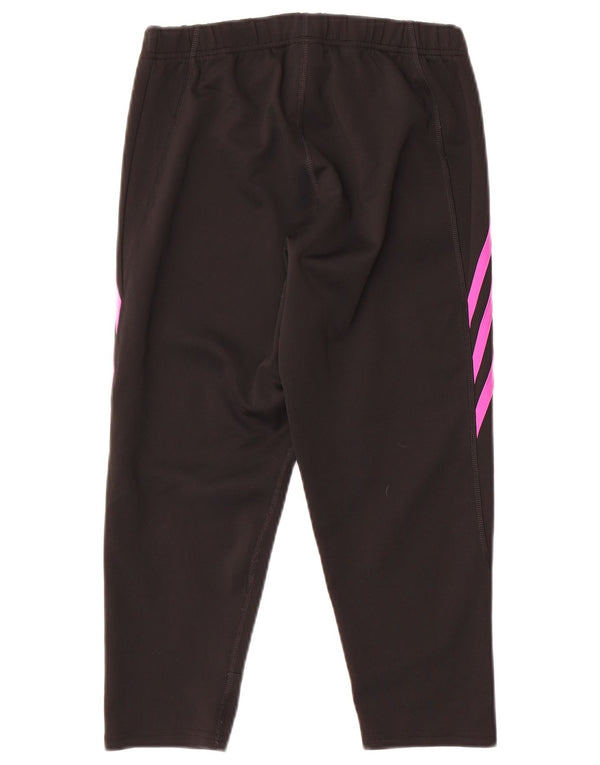 Adidas Womens Crop Tracksuit Trousers UK 12/14 Medium Black Polyester