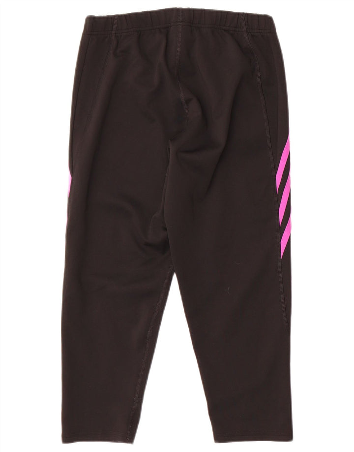 Adidas Womens Crop Tracksuit Trousers UK 12/14 Medium Black Polyester