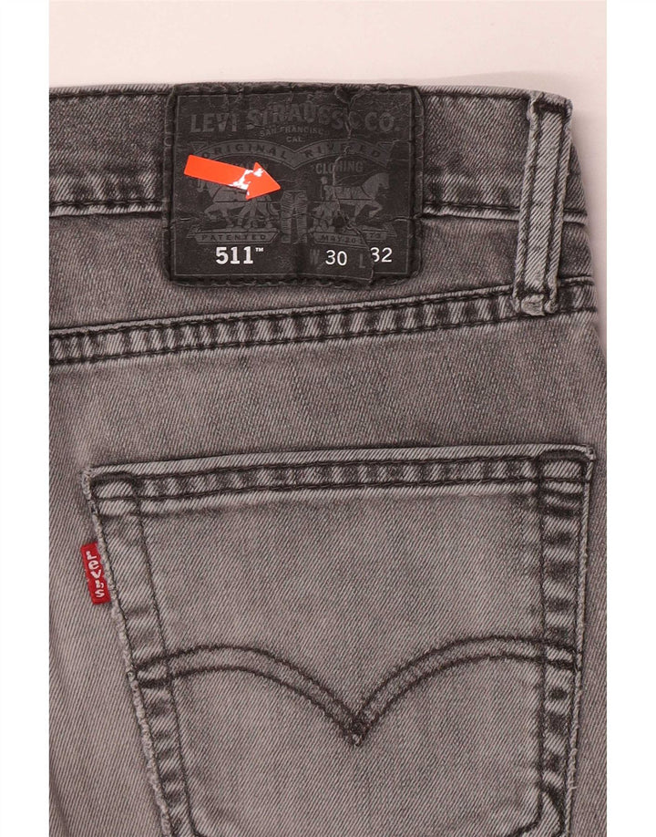 Levi's Mens Slim Jeans W30 L30 Grey Cotton