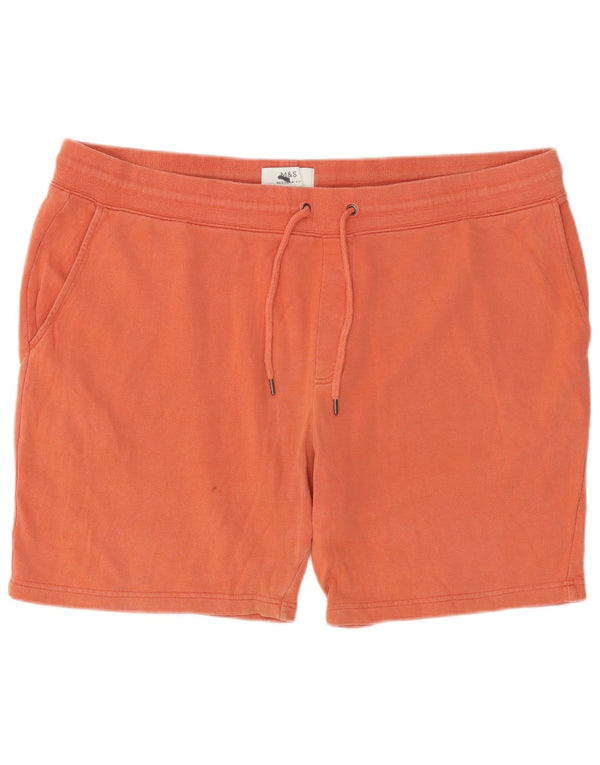 Marks & Spencer Mens Regular Fit Sport Shorts 3XL  Orange Cotton