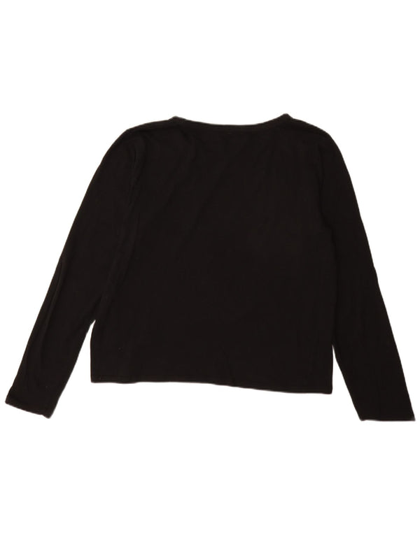 Zara Womens Top Long Sleeve UK 18 XL Black Cotton