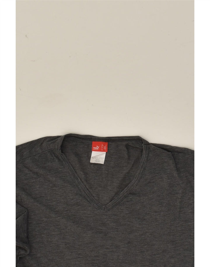 PUMA Womens T-Shirt Top UK 14 Large Grey Cotton | Vintage Puma | Thrift | Second-Hand Puma | Used Clothing | Messina Hembry 