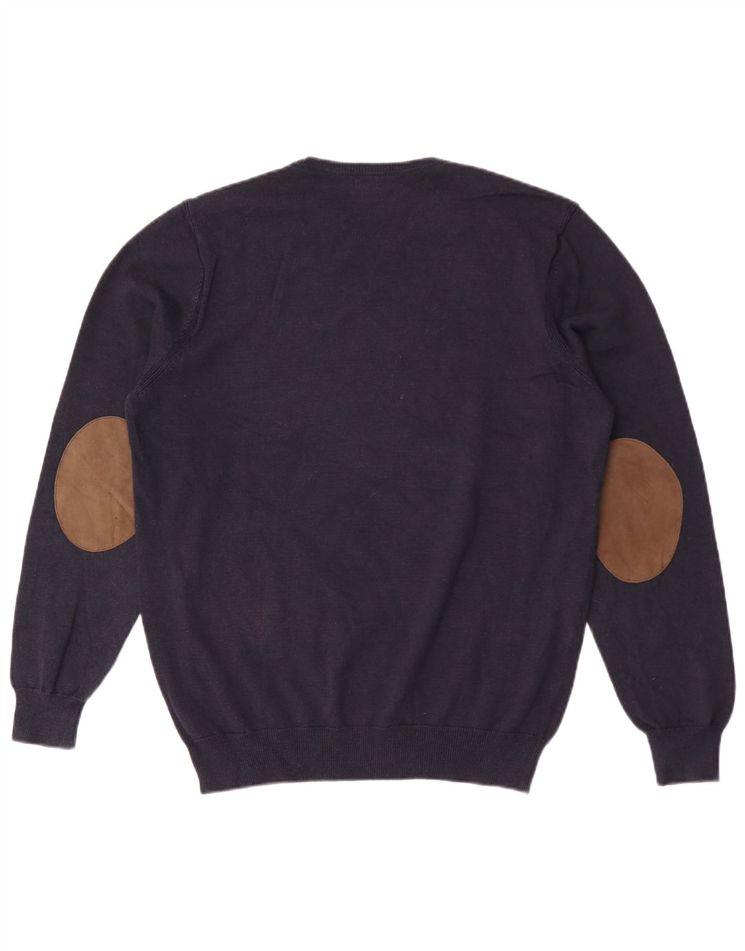 Massimo Dutti Mens Crew Neck Jumper Sweater XL Navy Blue Cotton