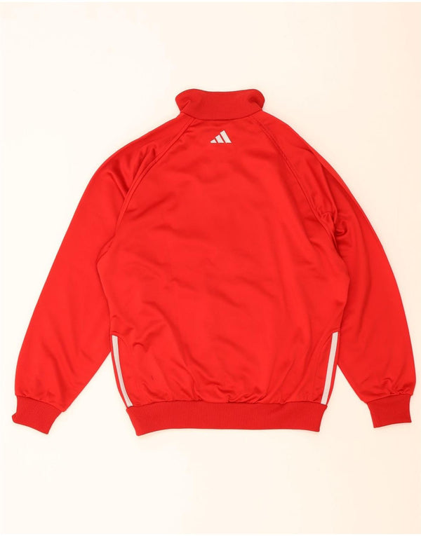 Adidas Boys Tracksuit Top Jacket 13-14 Years Red Polyester