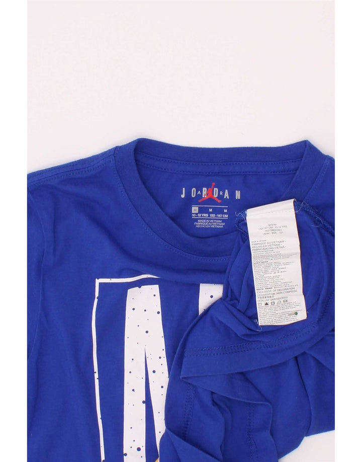 Jordan Boys Graphic T-Shirt Top 10-11 Years Medium Blue Cotton