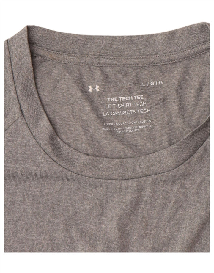 UNDER ARMOUR Mens T-Shirt Top Large Grey Polyester