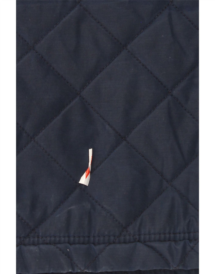Crew Clothing Mens Quilted Jacket UK 40 Large Navy Blue Cotton