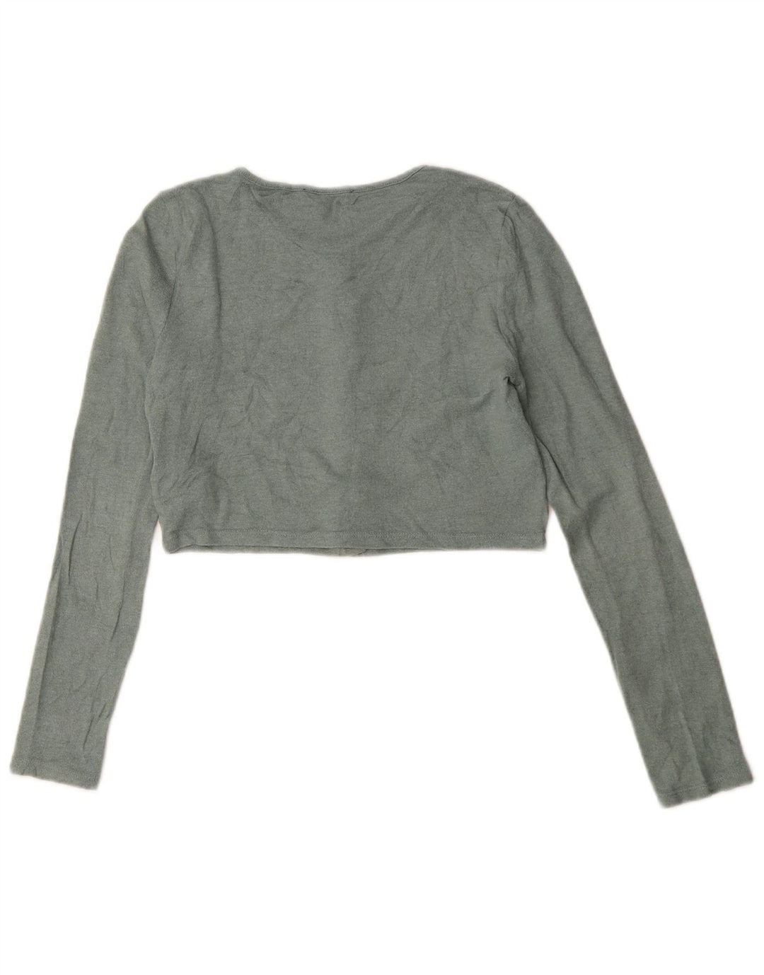 Zara Womens Crop Cardigan Sweater UK 12 Medium Green Viscose
