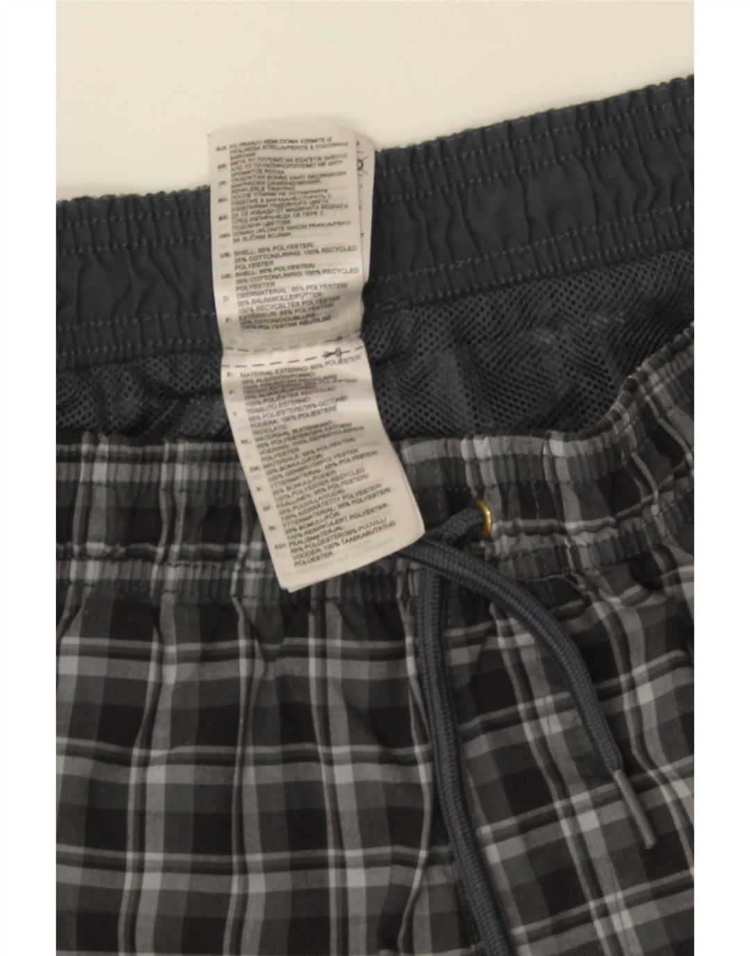 Adidas Mens Swimming Shorts Medium Grey Check Polyester