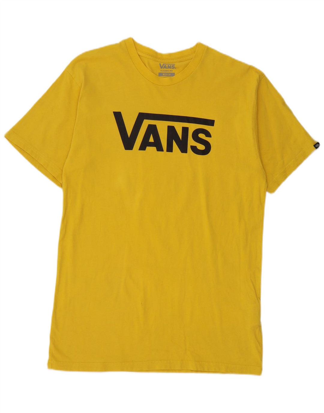 Vans Mens Classic Fit Graphic T-Shirt Top Medium Yellow Cotton