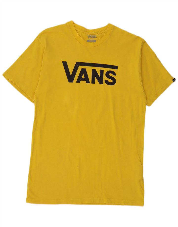 Vans Mens Classic Fit Graphic T-Shirt Top Medium Yellow Cotton