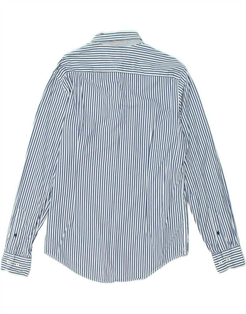 TOMMY HILFIGER Mens New York Fit Shirt Large Blue Striped Cotton | Vintage Tommy Hilfiger | Thrift | Second-Hand Tommy Hilfiger | Used Clothing | Messina Hembry 