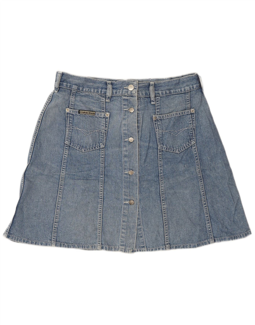 Calvin Klein Womens Denim Skirt W32 Large  Blue Cotton