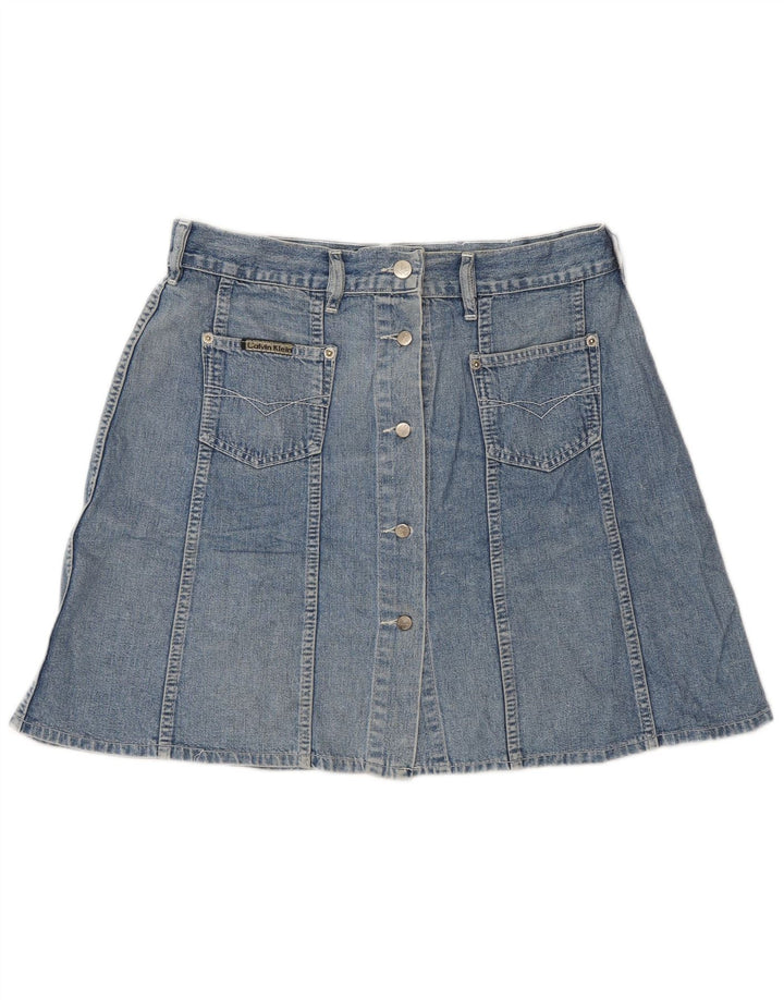 Calvin Klein Womens Denim Skirt W32 Large  Blue Cotton