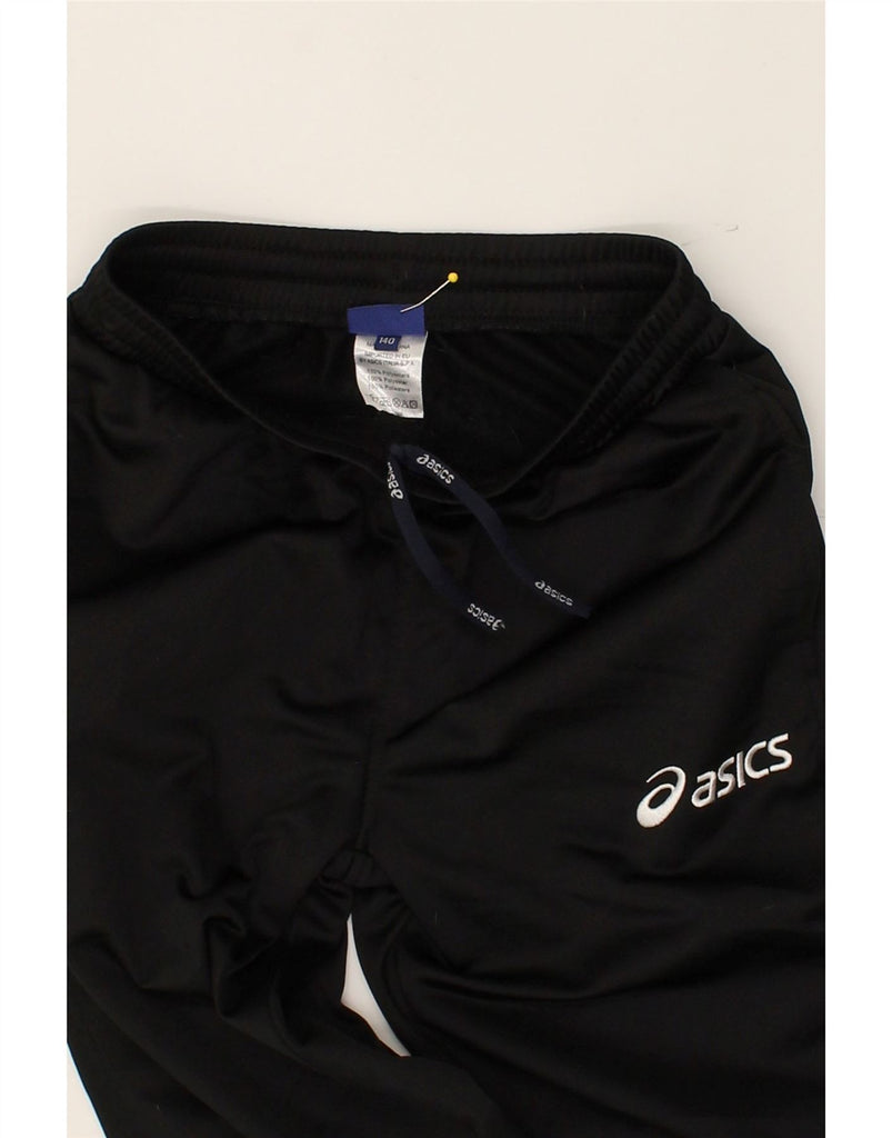 ASICS Boys Tracksuit Trousers 9-10 Years Black Polyester | Vintage Asics | Thrift | Second-Hand Asics | Used Clothing | Messina Hembry 