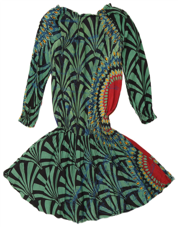 Desigual Womens Graphic Drop Waist Dress EU 38 Medium Multicoloured Floral