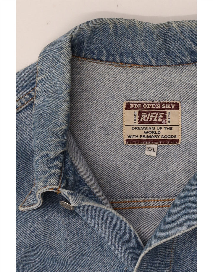 Rifle Mens Denim Jacket UK 44 2XL Blue