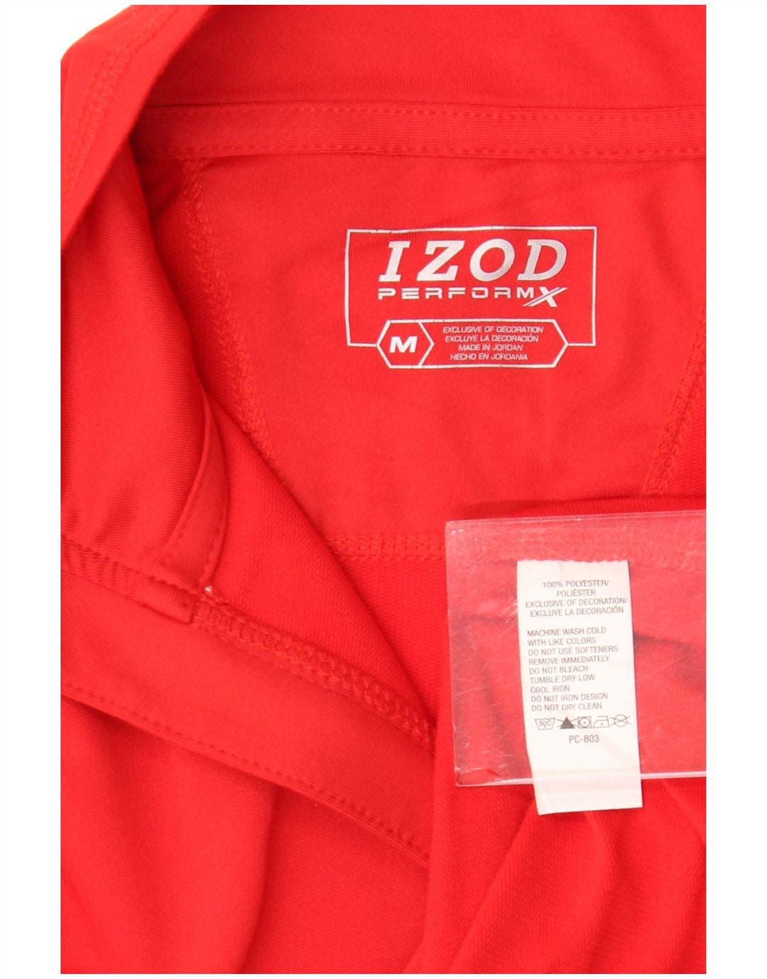 Izod Mens Zip Neck Pullover Tracksuit Top Medium Red Polyester