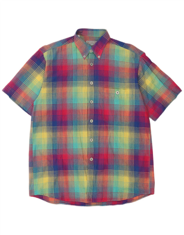 Rudnick Mens Short Sleeve Shirt Size 39/40 Medium Multicoloured Check