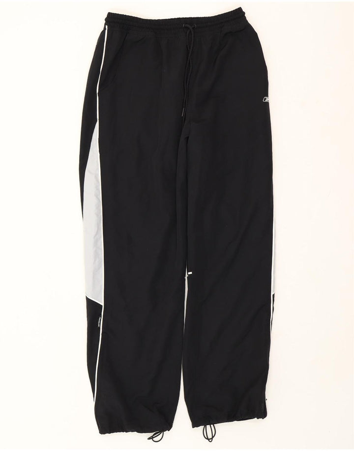 REEBOK Mens Tracksuit Trousers Joggers Small  Black Colourblock Polyester