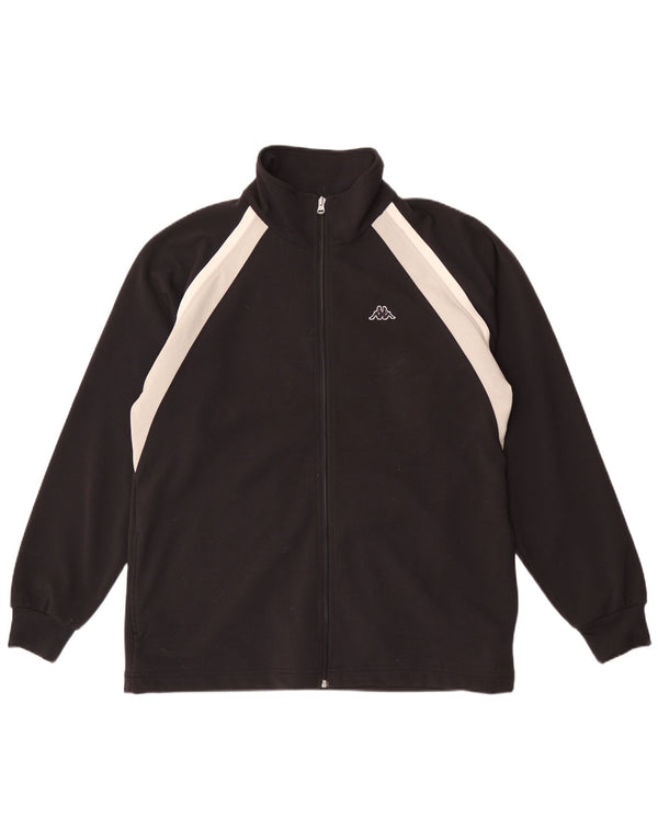 Kappa Mens Tracksuit Top Jacket Large Black Colourblock Polyester