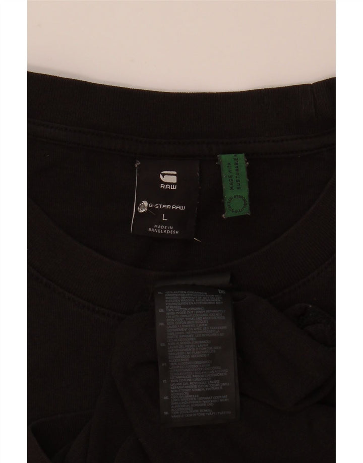 G-Star Mens T-Shirt Top Large Black Cotton