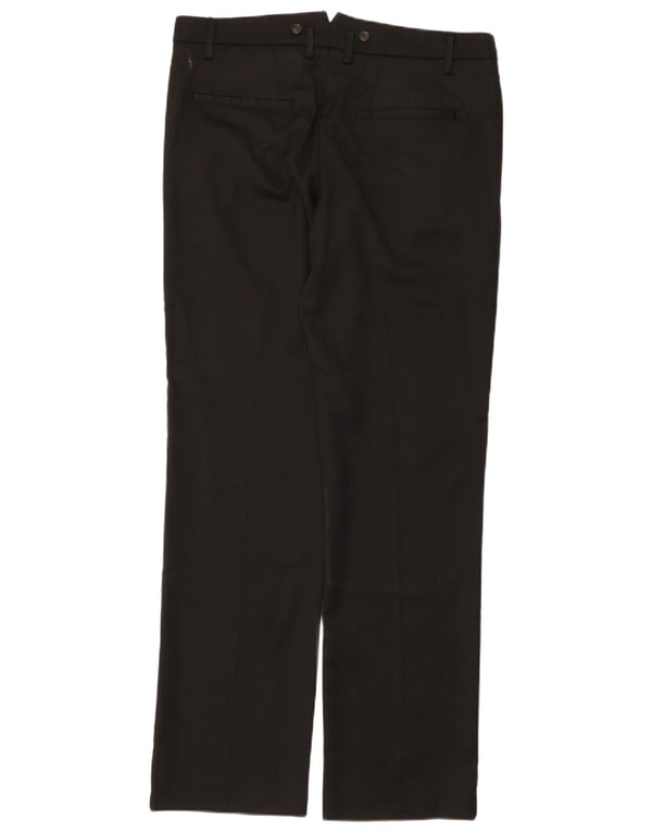 Benetton Mens Straight Casual Trousers IT 50 Large W36 L35 Black Polyester