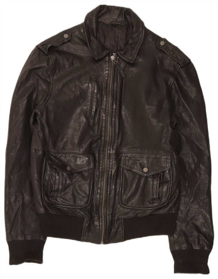 Vintage Mens Military Bomber Jacket UK 40 Large Black