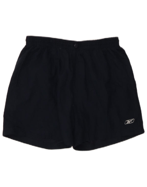 REEBOK Womens Sport Shorts UK 14 Large  Navy Blue Polyester