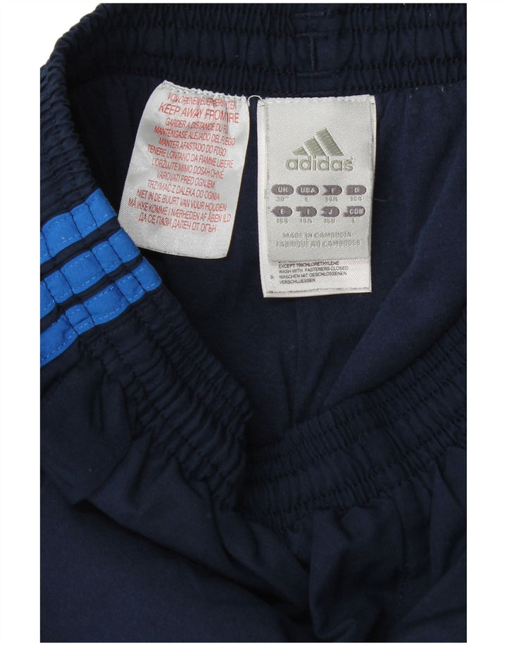 Adidas Boys Tracksuit Trousers 13-14 Years  Navy Blue Colourblock Polyester