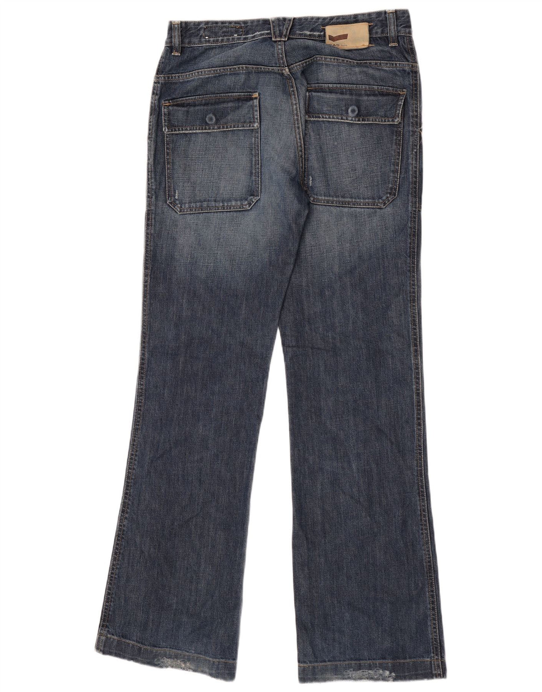 GAS Mens Distressed Bootcut Jeans W32 L34 Blue