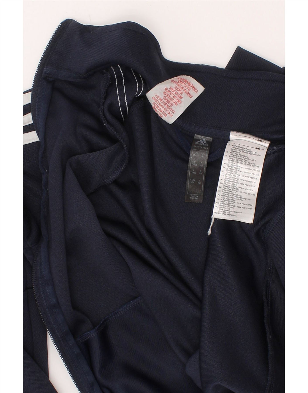 Adidas Boys Aeroready Tracksuit Top Jacket 11-12 Years Navy Blue Polyester