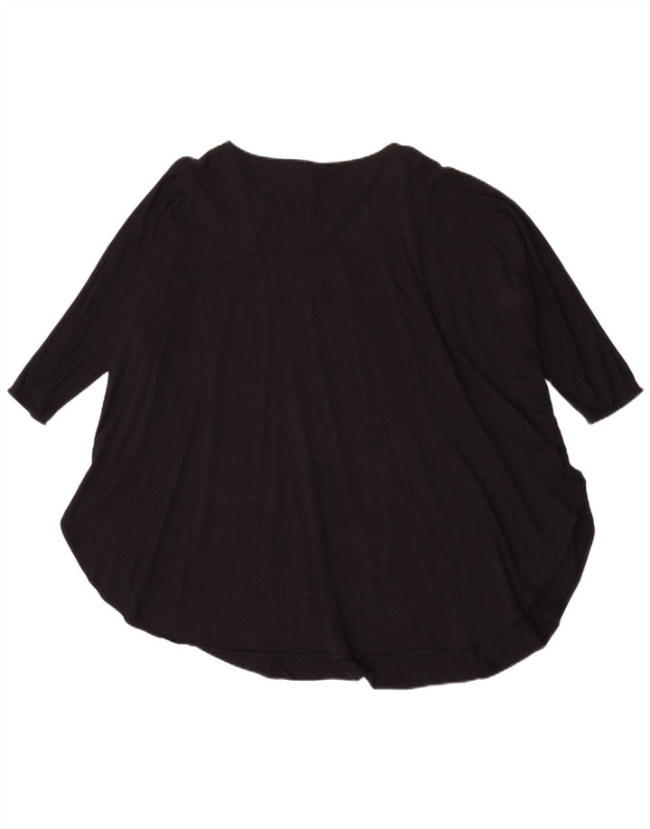 Cos Womens 3/4 Sleeve Oversized Tunic Top UK 14 Medium Black Viscose