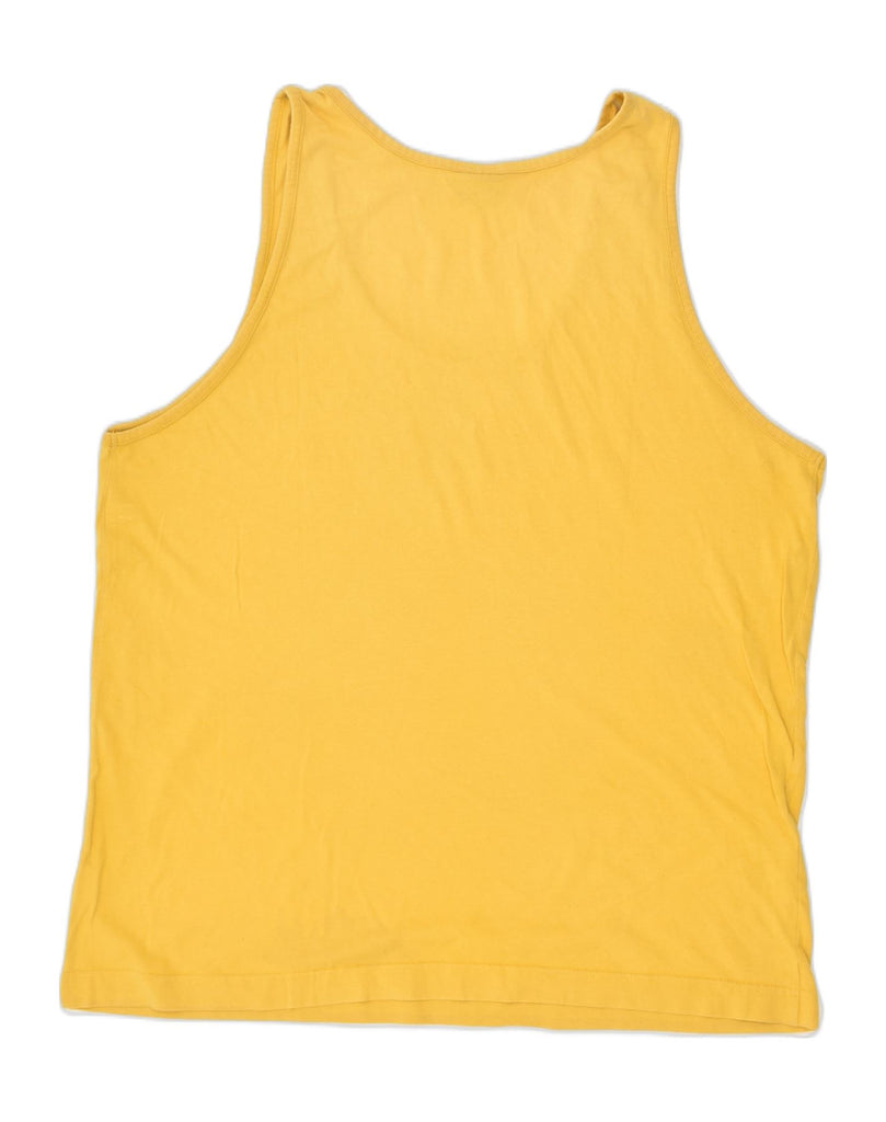 CHAMPION Womens Graphic Vest Top UK 18 XL Yellow Cotton | Vintage Champion | Thrift | Second-Hand Champion | Used Clothing | Messina Hembry 