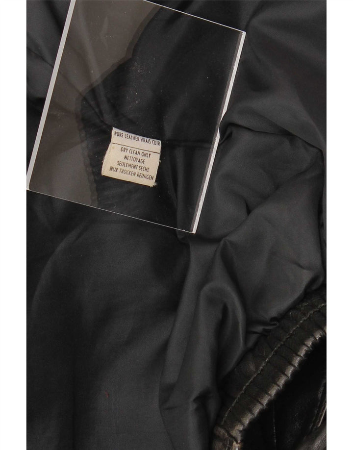 Vintage Mens Leather Jacket IT 52 XL Black Classic