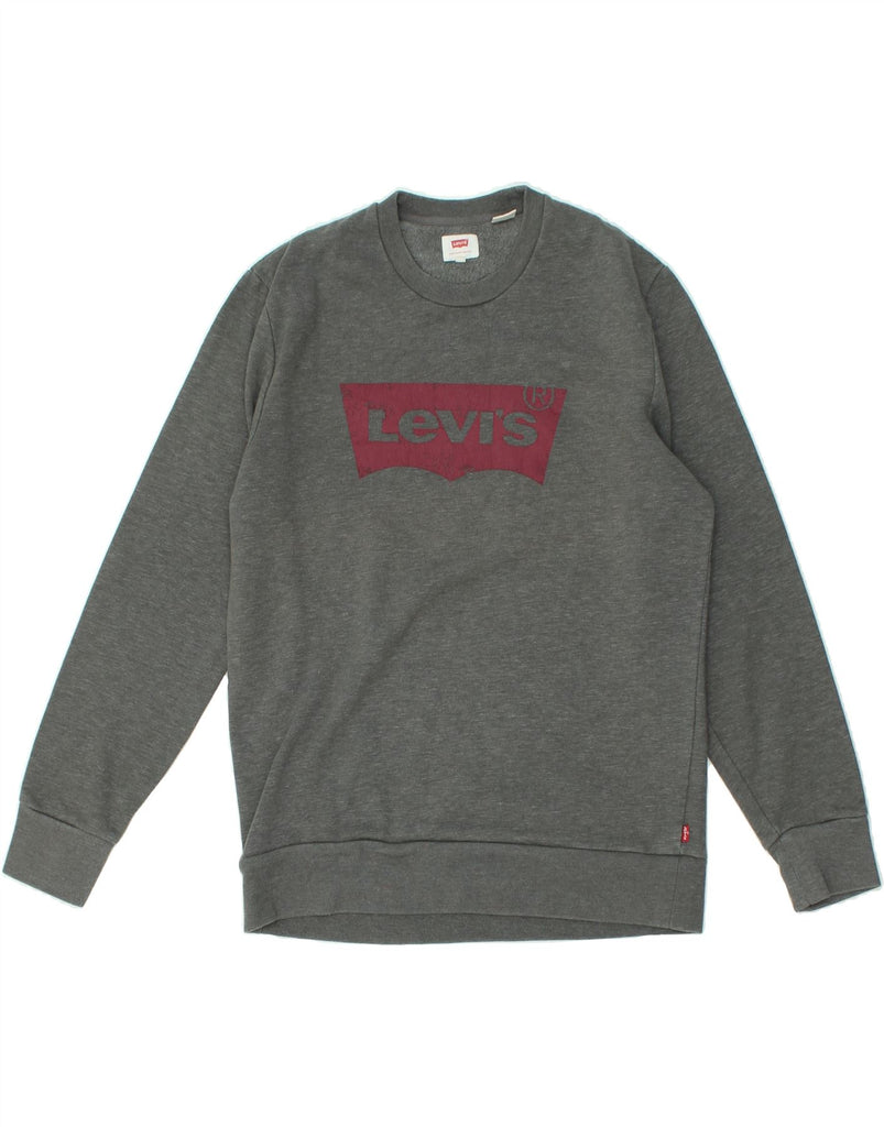 LEVI'S Mens Graphic Sweatshirt Jumper Medium Grey Cotton | Vintage Levi's | Thrift | Second-Hand Levi's | Used Clothing | Messina Hembry 