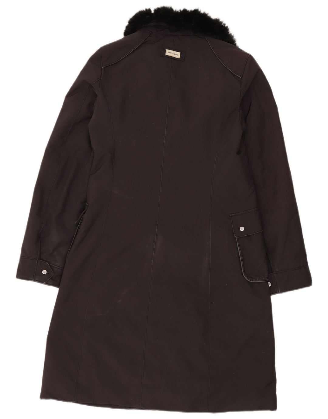 Henry Cottons Womens Overcoat IT 40 Small Black Polyester