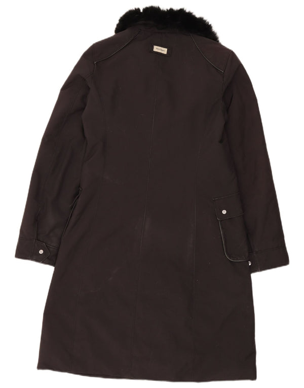 Henry Cottons Womens Overcoat IT 40 Small Black Polyester