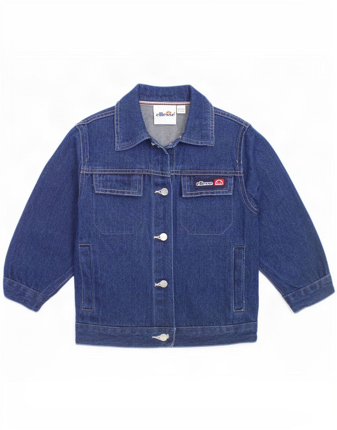 Ellesse Girls Graphic Denim Jacket 2-3 Years Navy Blue Cotton