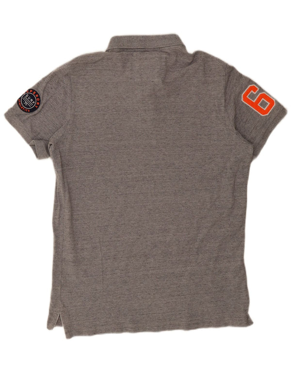 Superdry Mens Graphic Polo Shirt 2XL Grey Cotton
