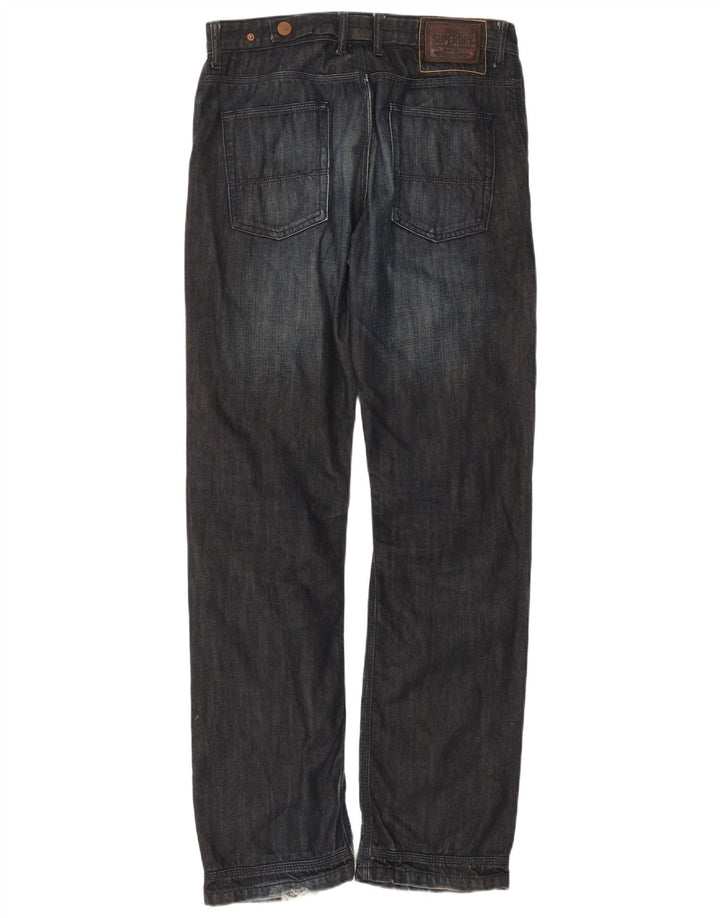 Superdry Mens Straight Jeans W34 L34 Navy Blue Cotton