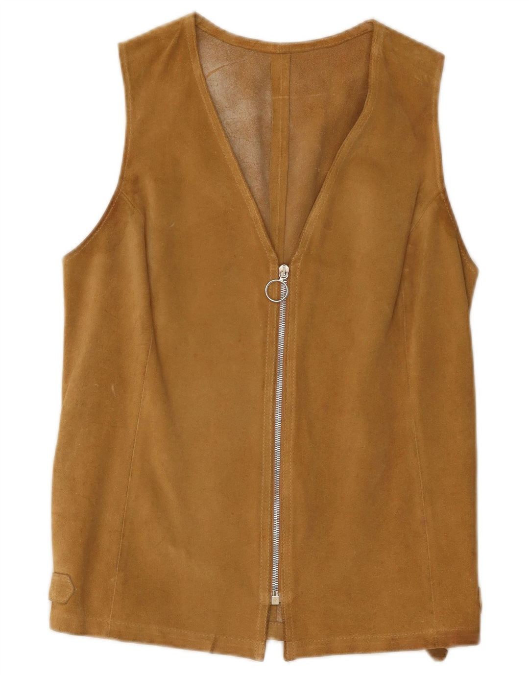 Conbipel Womens Suede Gilet IT 44 Medium Brown Leather