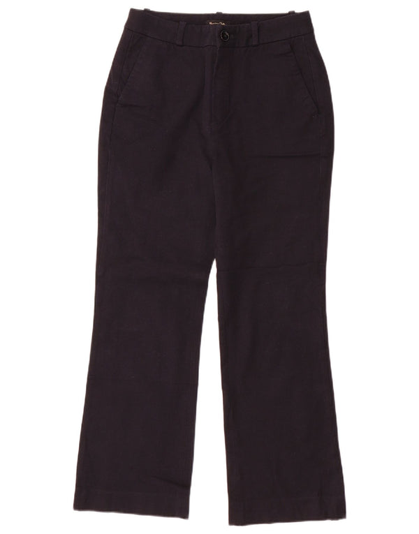 Massimo Dutti Womens Bootcut Chino Trousers EU 36 XS W26 L26 Navy Blue