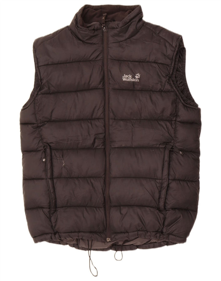 Jack Wolfskin Mens Padded Gilet UK 40/42 Large Black Polyester