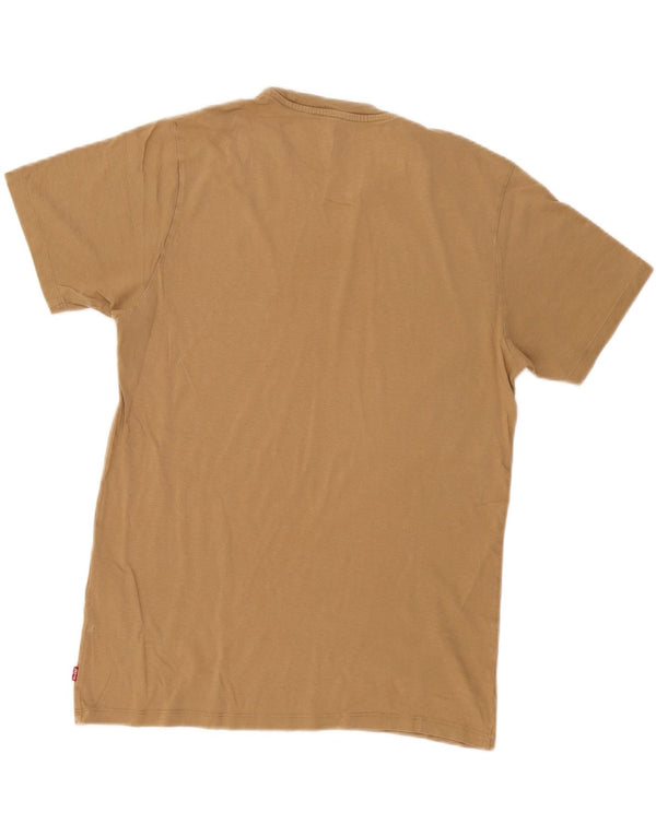 Levi's Mens Graphic T-Shirt Top Medium Beige Cotton