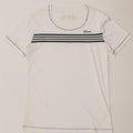 LOTTO Womens T-Shirt Top UK 14 Medium White Striped Vintage Lotto and Second-Hand Lotto from Messina Hembry 