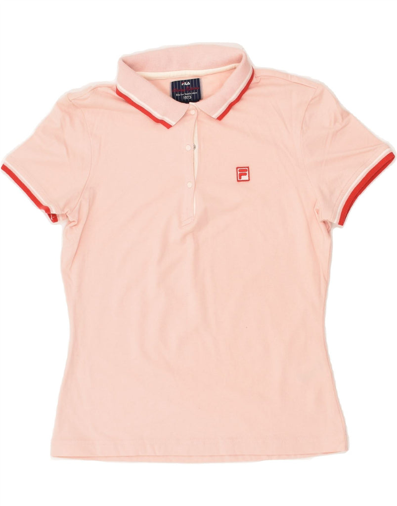 FILA Womens Polo Shirt UK 12 Medium Pink Cotton | Vintage Fila | Thrift | Second-Hand Fila | Used Clothing | Messina Hembry 