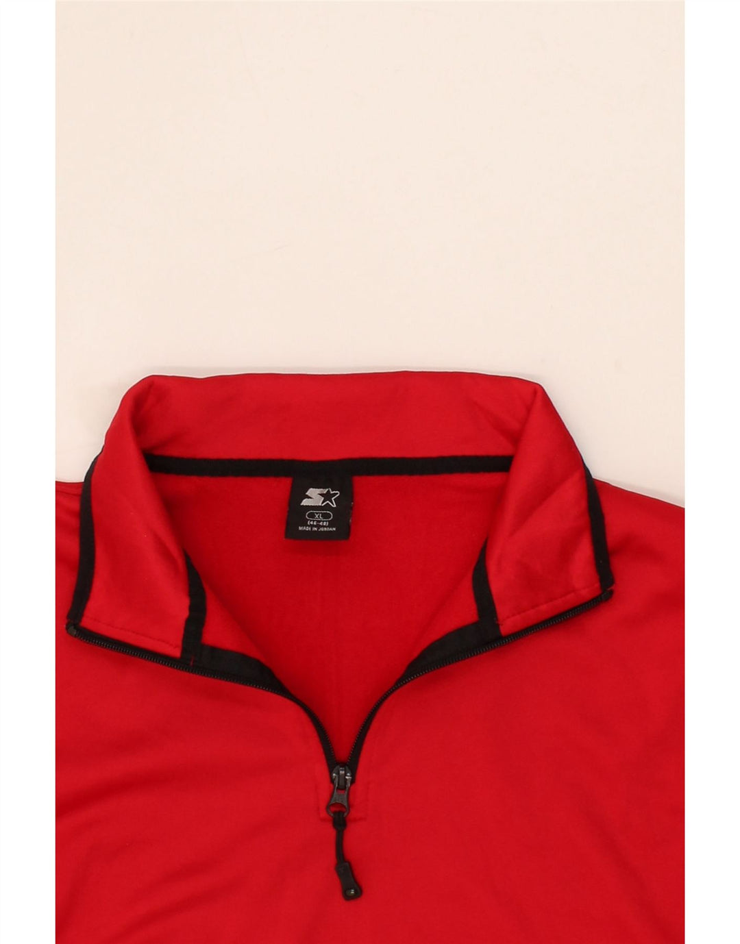 STARTER Mens Zip Neck Pullover Tracksuit Top UK 46/48 XL Red Polyester Vintage Starter and Second-Hand Starter from Messina Hembry 