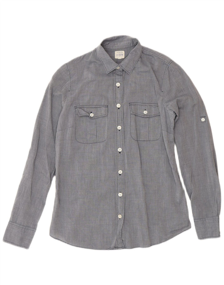 J. Crew Womens Oversized Shirt UK 6 XS Grey Cotton