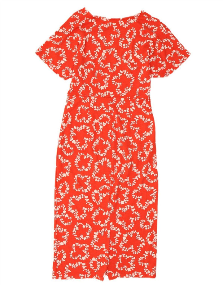 Boden Womens Sheath Dress UK 12 Medium Red Floral Viscose